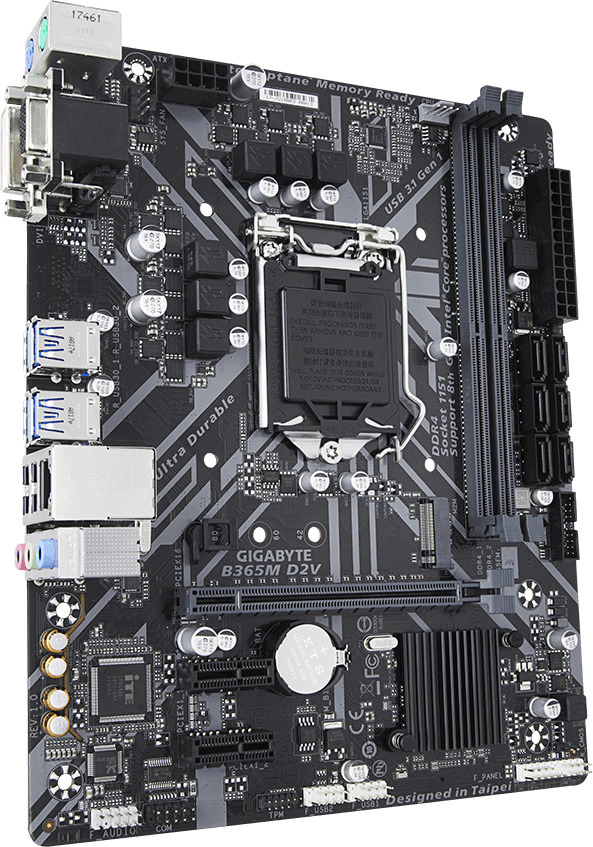 GIGABYTE B365M D2V Mainboard Mehrfarbig