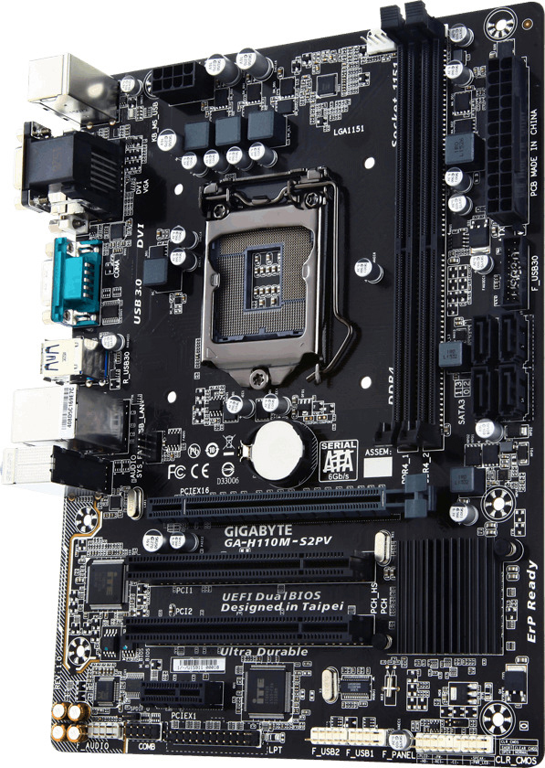 GIGABYTE GA-H110M-S2PV Mainboard Mehrfarbig