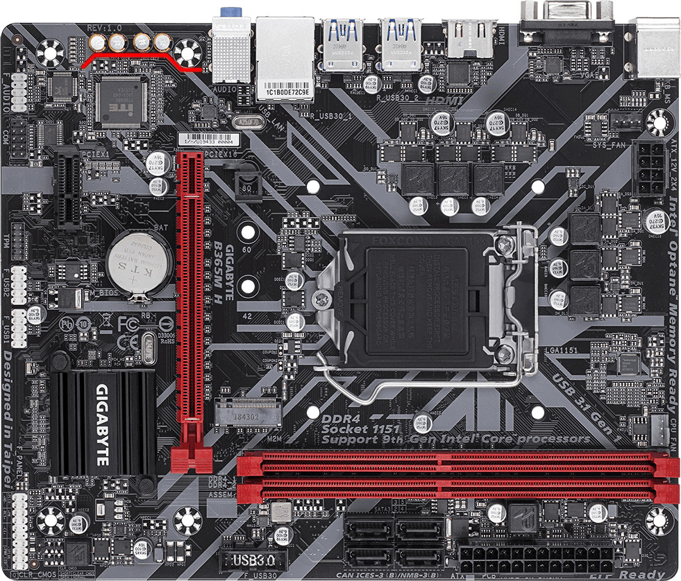 GIGABYTE B365M H Mainboard Mehrfarbig