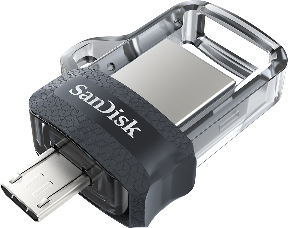 SANDISK Ultra Dual Drive M3.0 - Chiavetta USB  (16 GB, Nero/Trasparente)