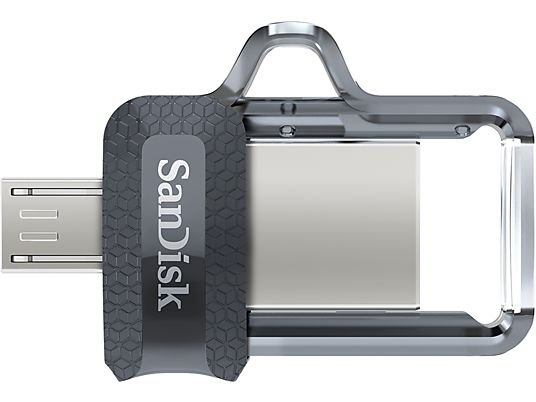 SANDISK Ultra Dual Drive M3.0 - USB-Stick  (128 GB, Schwarz/Transparent)