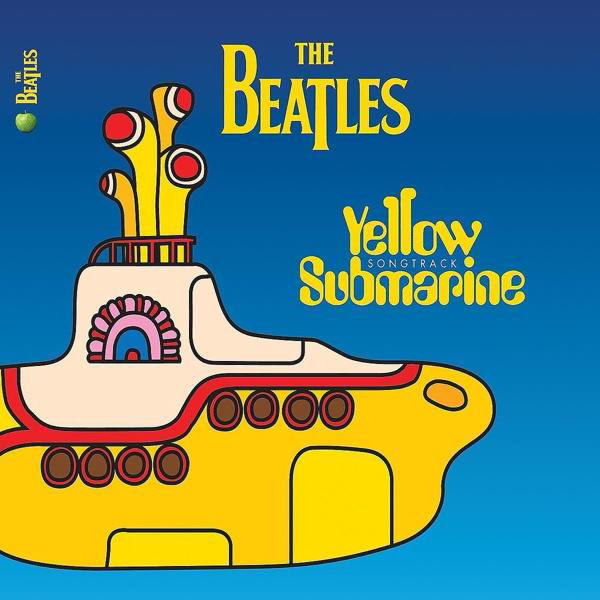 Albumcover: Yellow Submarine. Ein gelbes U-Boot mit dem Namen der Band und dem Albumtitel in Blau.