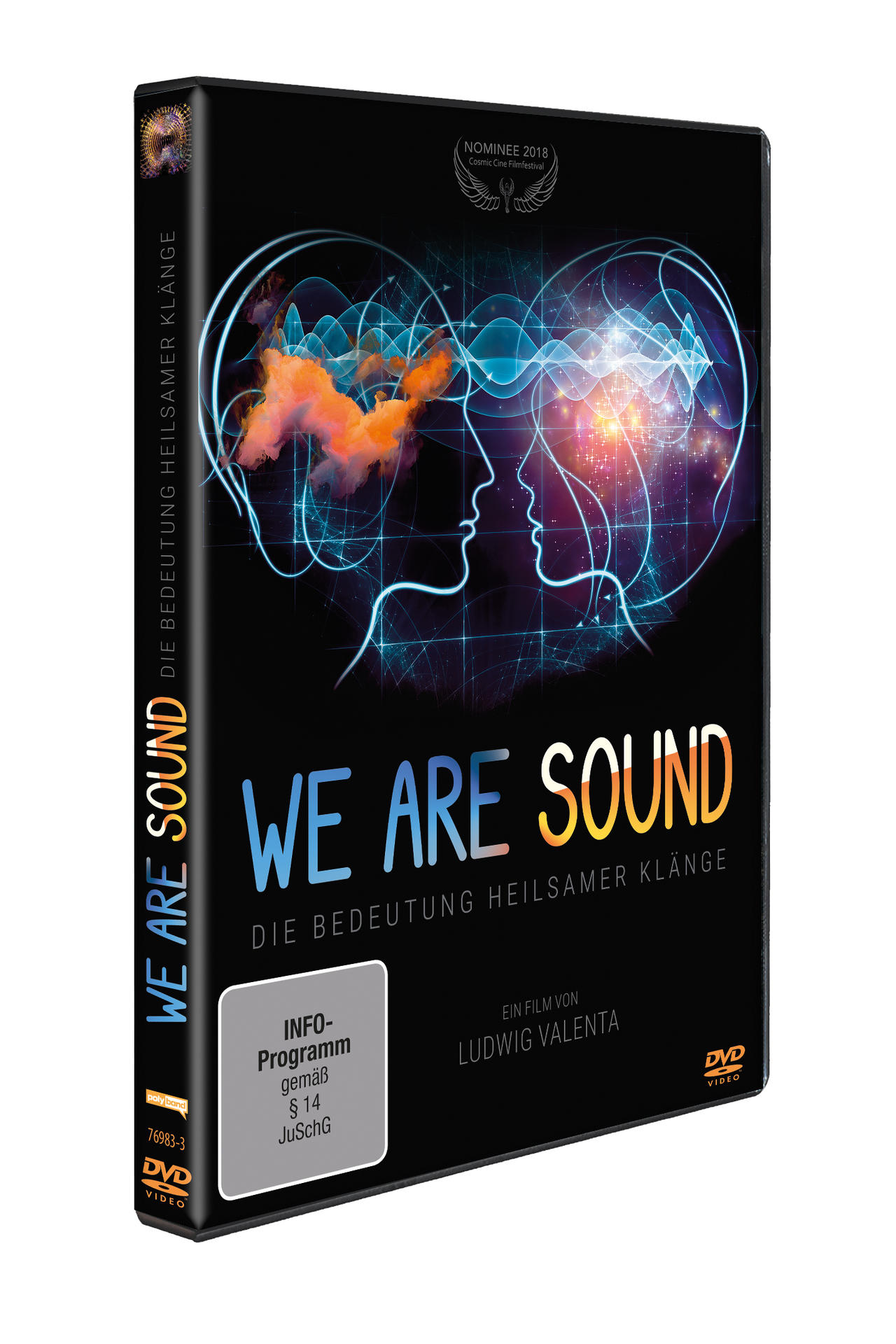 DVD-Hülle mit schwarzem Hintergrund und zwei Schattenbildern von Gesichtern. Titel: „WE ARE SOUND“.