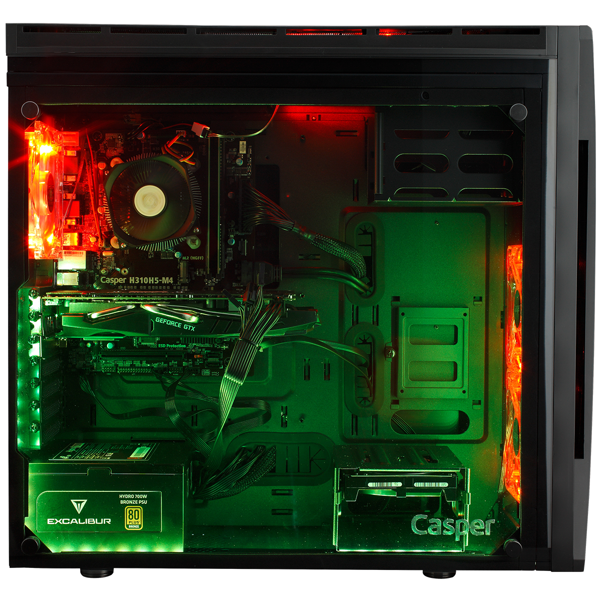 CASPER Excalibur E80Z.970K-B550A-V/ı7-9700/16GB RAM/1TB+240GB SSD/MSI 8G RX570/WIN10 Gaming Kasa Siyah