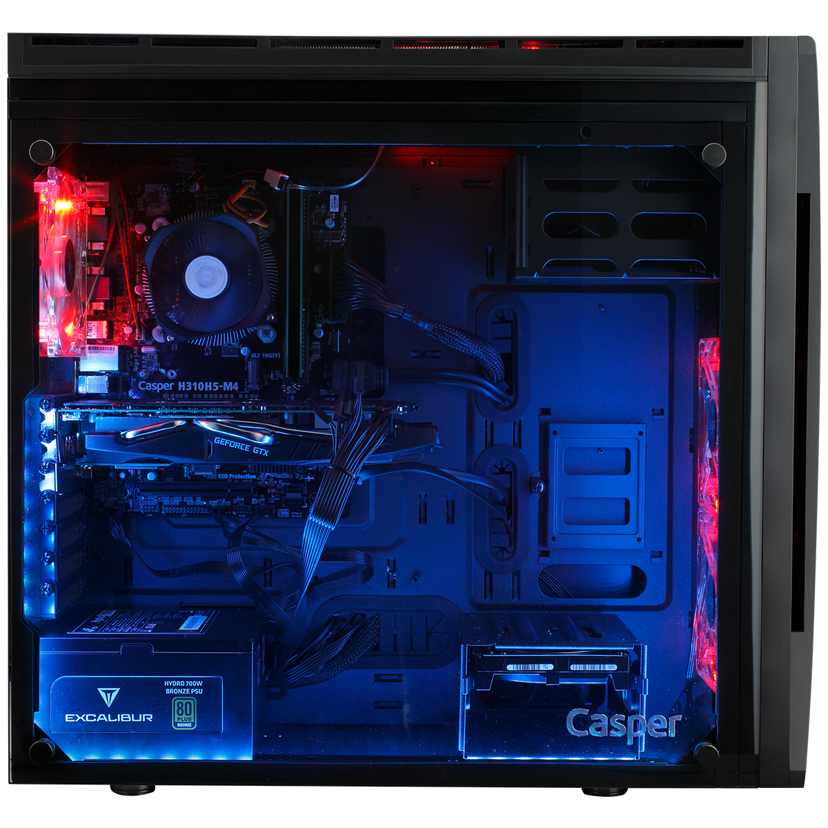 CASPER Excalibur E80Z.970K-B550A-V/ı7-9700/16GB RAM/1TB+240GB SSD/MSI 8G RX570/WIN10 Gaming Kasa Siyah