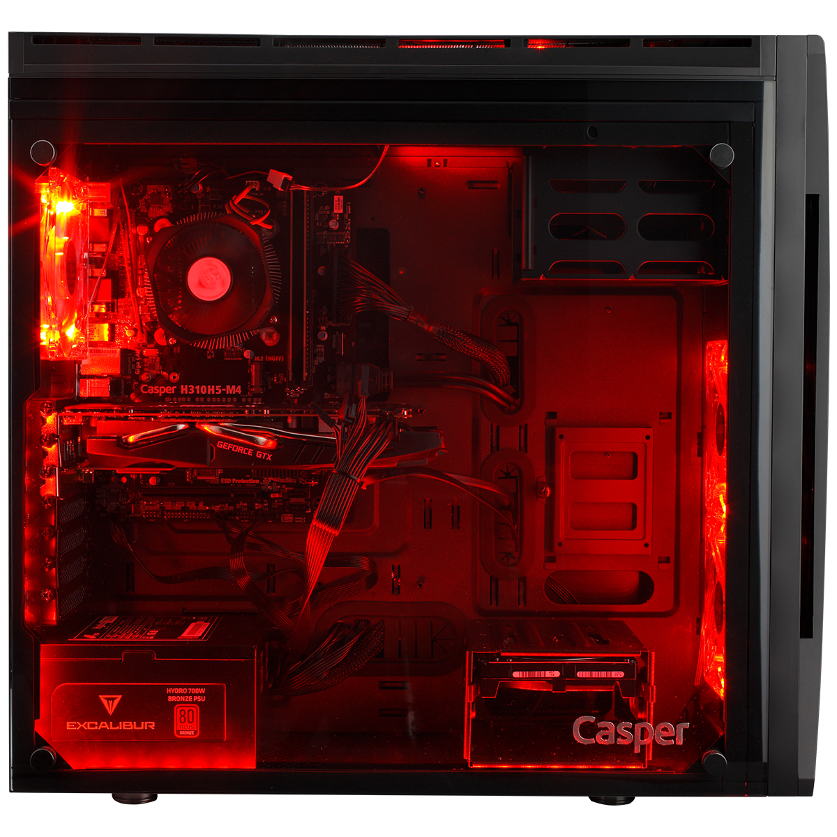 CASPER Excalibur E80Z.970K-B550A-V/ı7-9700/16GB RAM/1TB+240GB SSD/MSI 8G RX570/WIN10 Gaming Kasa Siyah