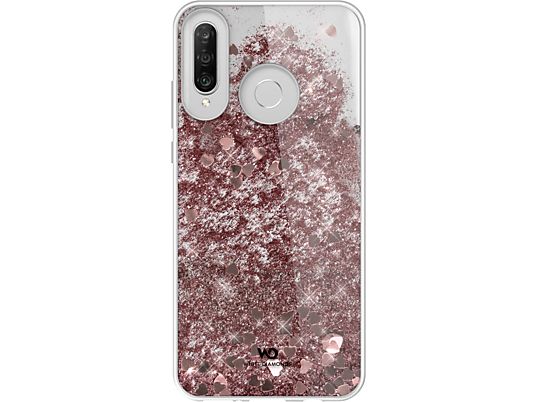 WHITE DIAMONDS Sparkle Rose Gold Hearts - Custodia (Adatto per modello: Huawei P30 Lite)