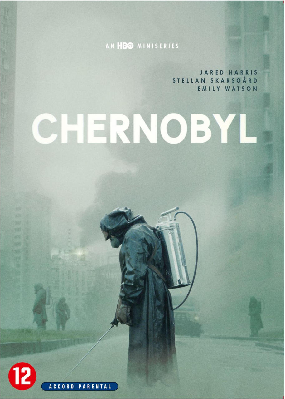 Man in hazmat suit with sprayer in front of a smoky cityscape.
