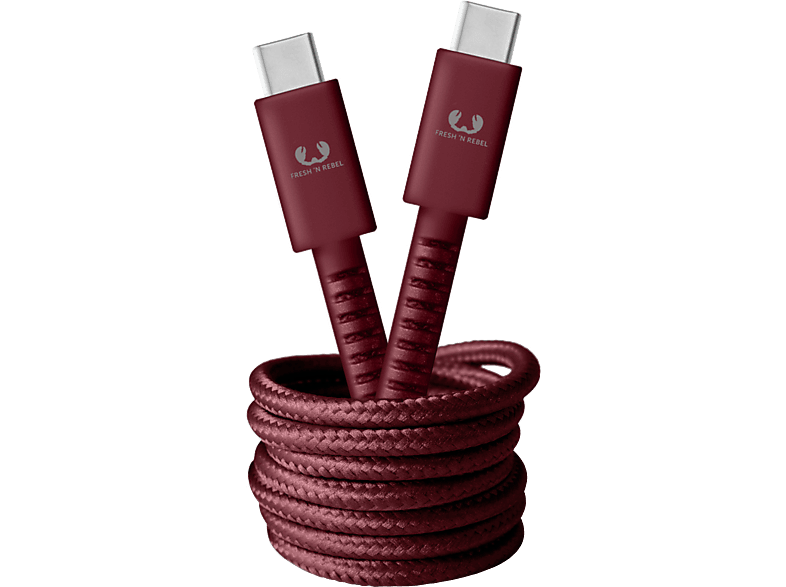 FRESH N REBEL USB-C-kabel - USB-C Fabriq 1.5 m Ruby Red (2CCC150RR)