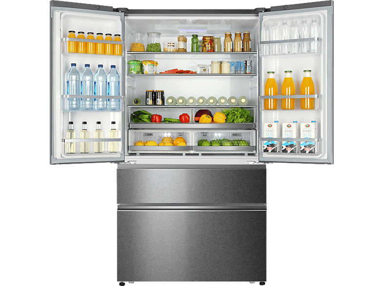 Haier HB26FSSSAAA French Door Kühl-/Gefrierkombination (750 l, E, 1900 mm hoch, No Frost (verminderte Eisbildung), Edelstahl)