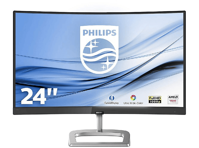FHD, LED, resolución de 1920x1080 Pixels, Modo LowBlue, Panel IPS, 4ms Color Negro Monitor LCD de 24 Ultra-Wide Curvo Philips 248E9QHSB/00 