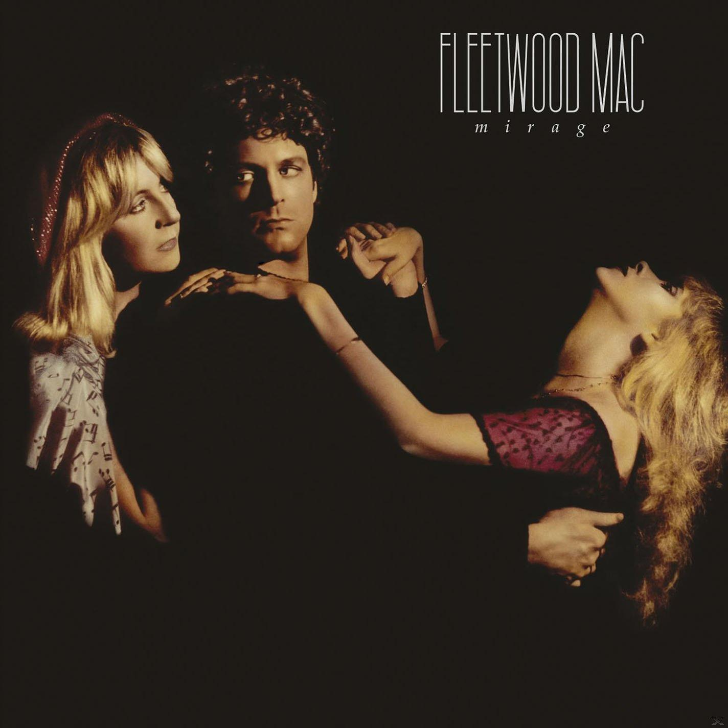 A Fleetwood Mac Mirage album borítója, három emberrel sötét környezetben.