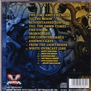 Die Rückseite einer CD mit Text und Bildern von Zahnrädern, mit der CD und dem Logo.