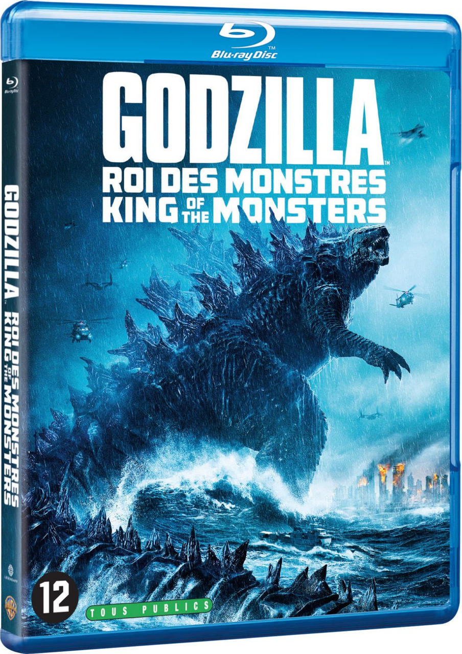 Boîtier Blu-ray du film Godzilla avec image de monstre et texte.