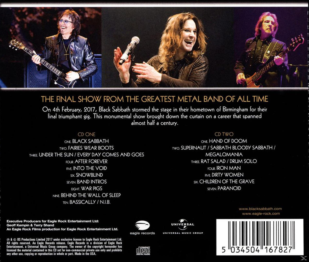 CD-Albumcover mit Fotos und Text der Bandmitglieder. Black Sabbath Album.
