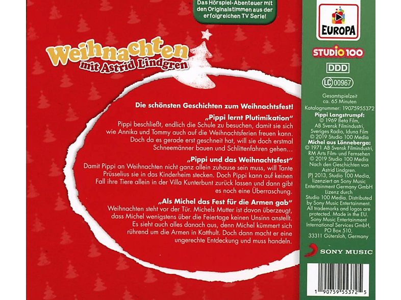 Thumbnail - Michel Pippi Langstrumpf - Weihnachten mit Astrid Lindgren (CD)