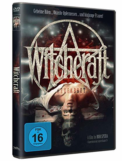 Eine DVD-Hülle mit dem Titel „Witchcraft“. Auf der Vorderseite ist eine Frau abgebildet.