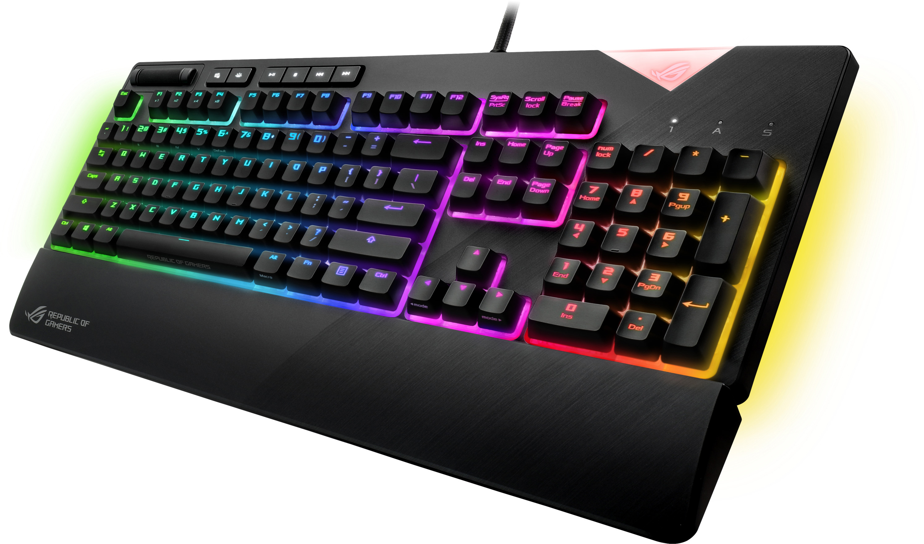 ASUS 90MP00M0-B0DA00 ROG Strix Flare MX-Red, Tastatur, Mechanisch, Cherry MX Red, kabelgebunden, Schwarz
