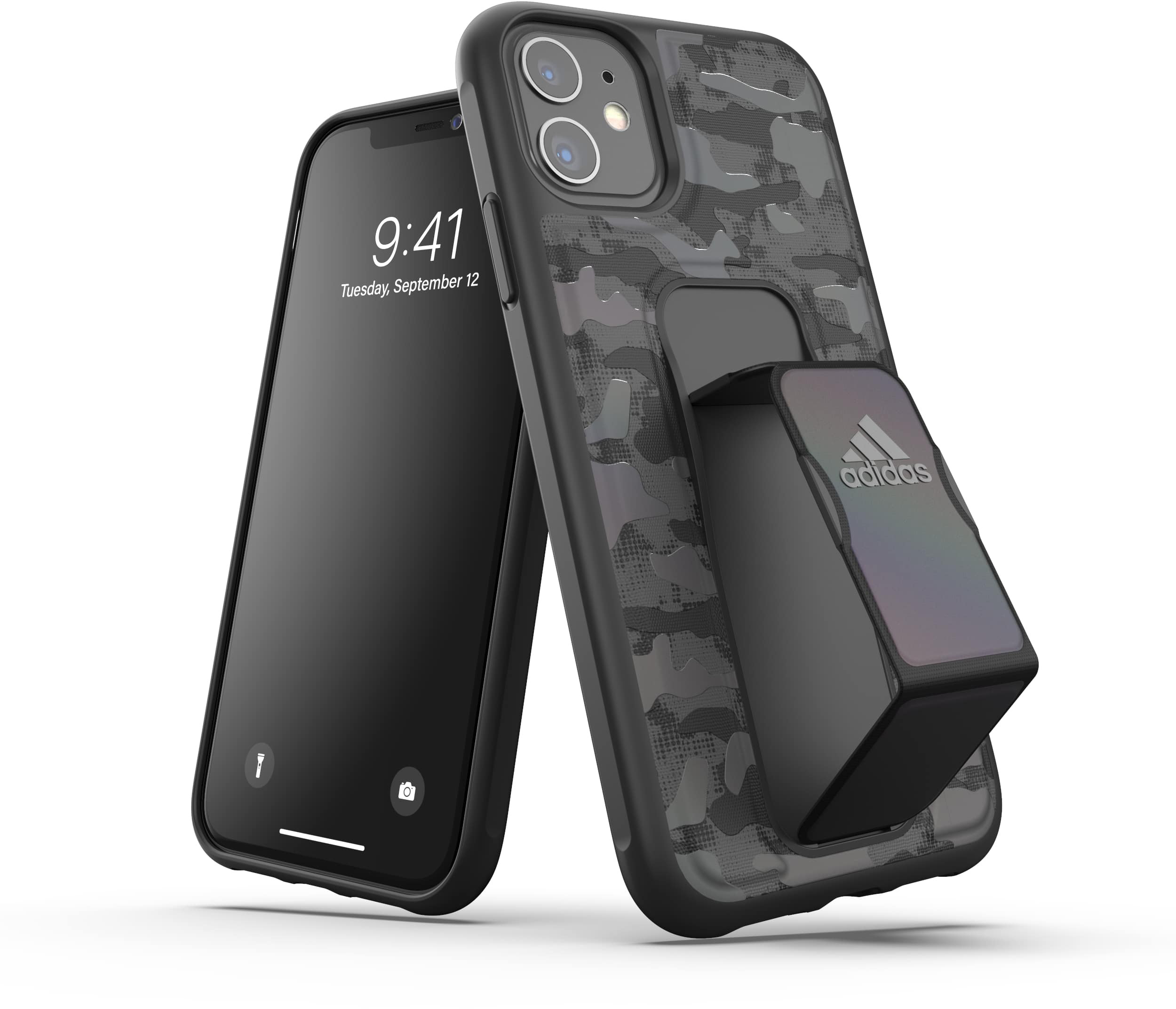 ADIDAS SPORT Grip case CAMO, Backcover, Apple, iPhone 11, Schwarz