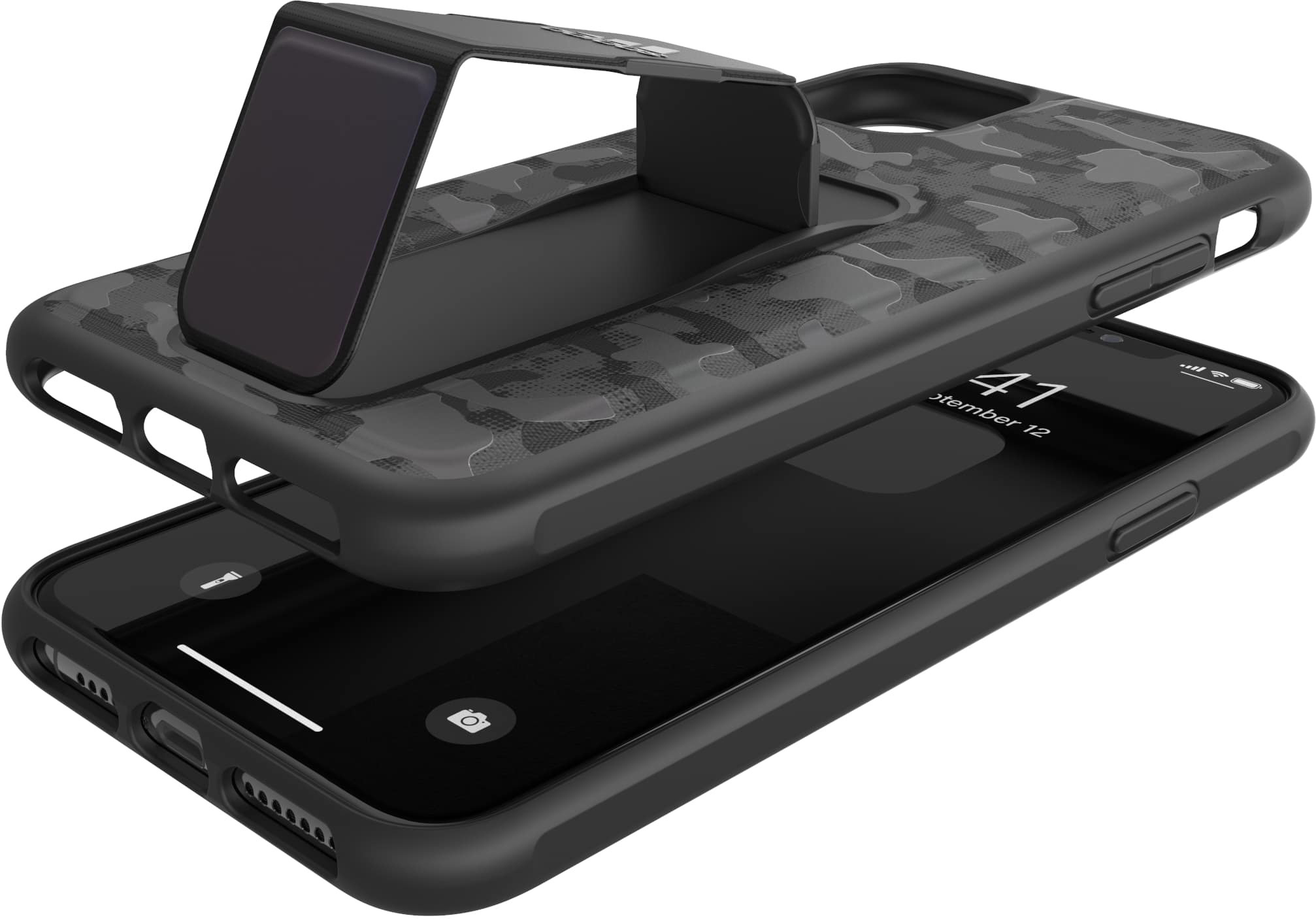 ADIDAS SPORT Grip case CAMO, Backcover, Apple, iPhone 11 Pro Max, Schwarz
