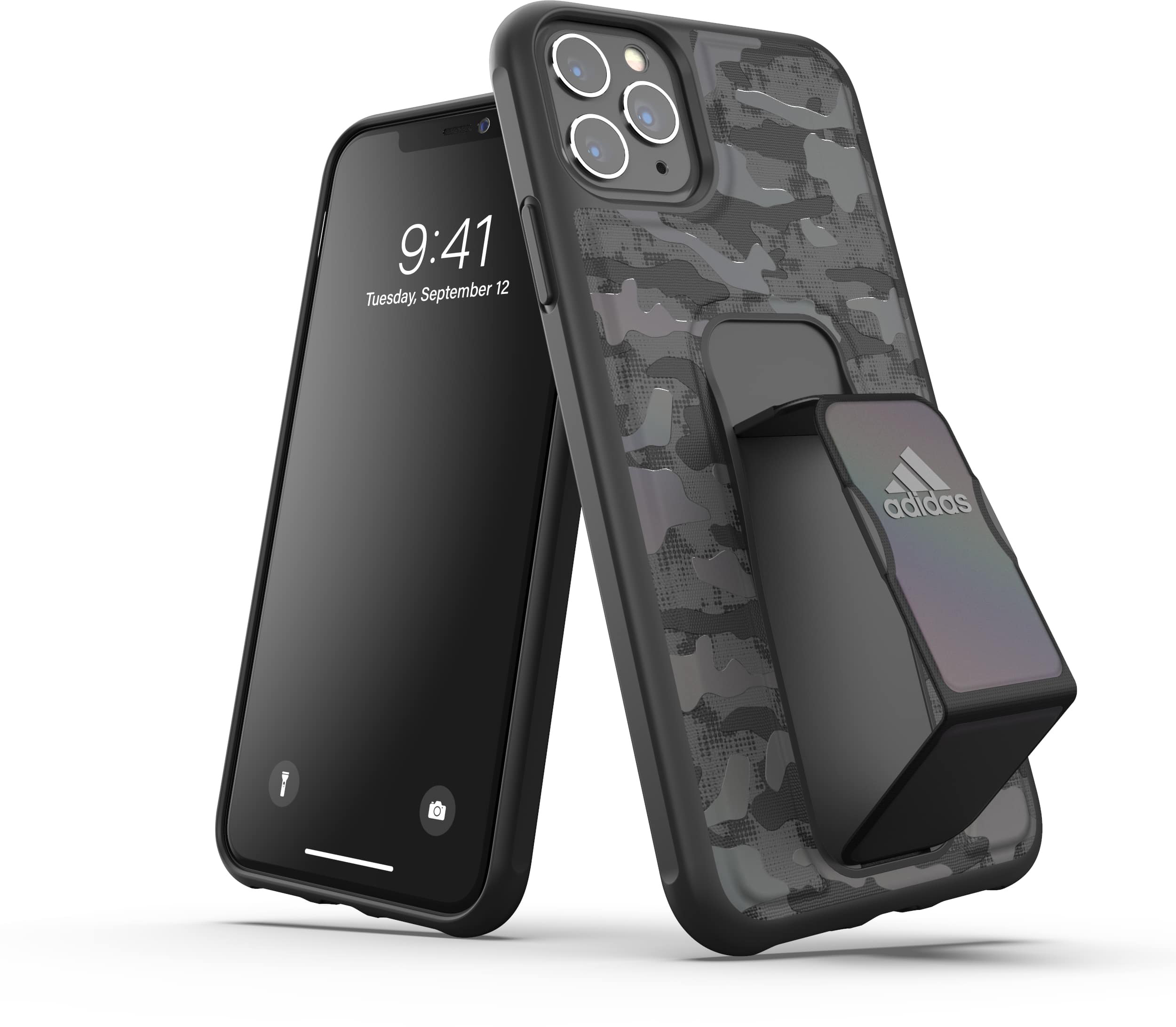 ADIDAS SPORT Grip case CAMO, Backcover, Apple, iPhone 11 Pro Max, Schwarz