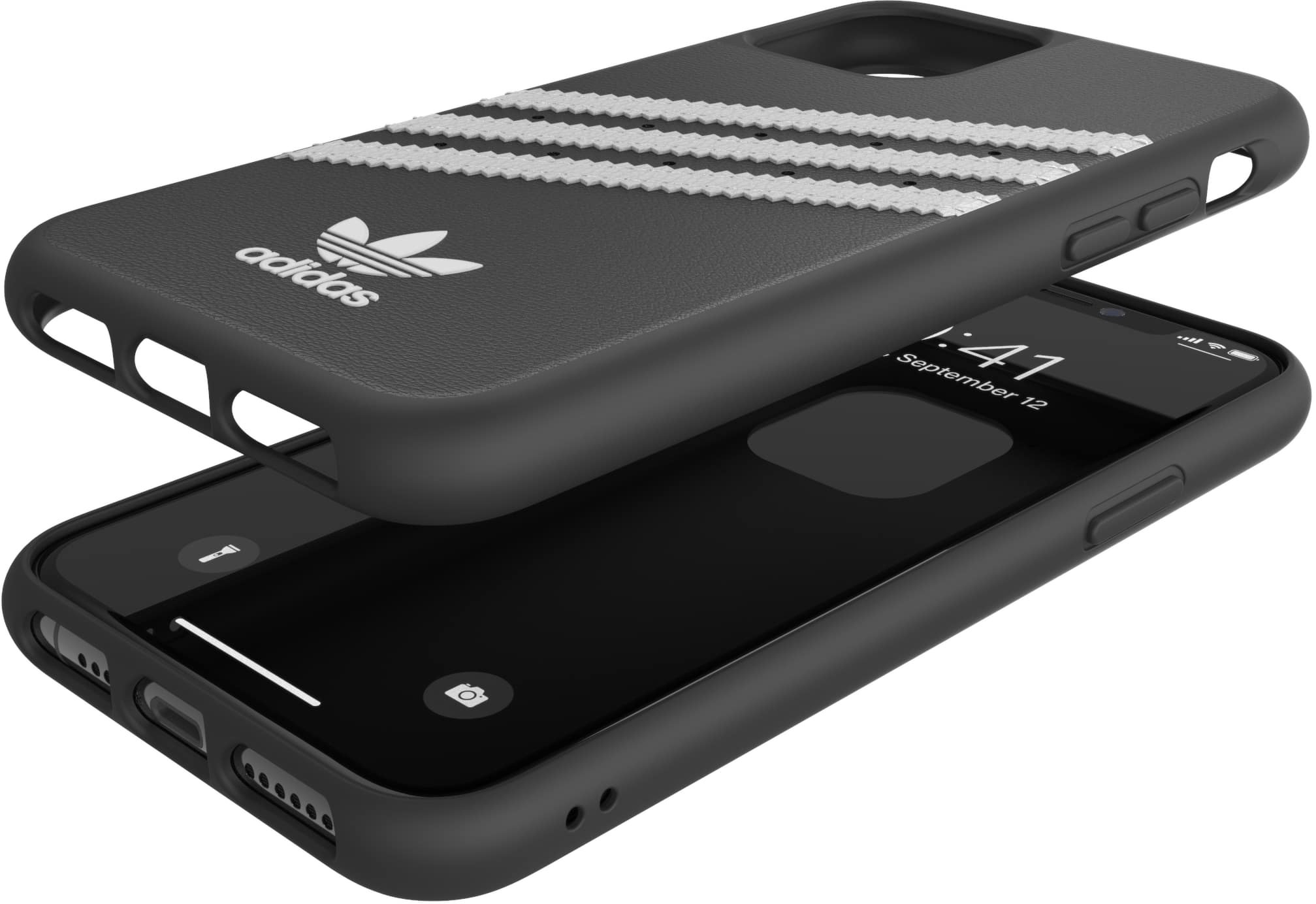 ADIDAS ORIGINALS Moulded Case PU, Backcover, Apple, iPhone 11 Pro, Schwarz/Weiß