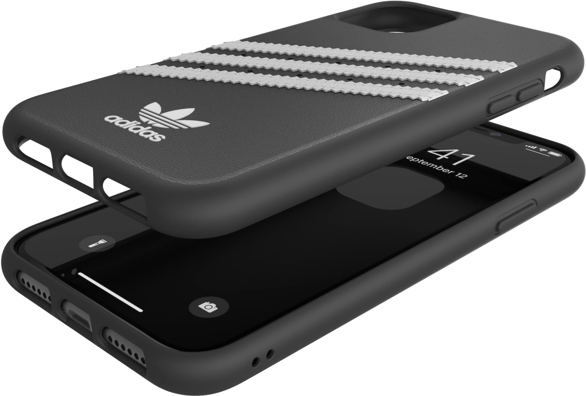 ADIDAS ORIGINALS Moulded Case PU, Backcover, Apple, iPhone 11, Schwarz/Weiß