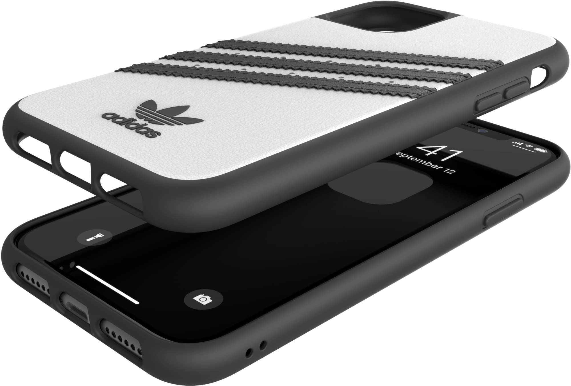 ADIDAS ORIGINALS Moulded Case PU, Backcover, Apple, iPhone 11, Weiß/Schwarz