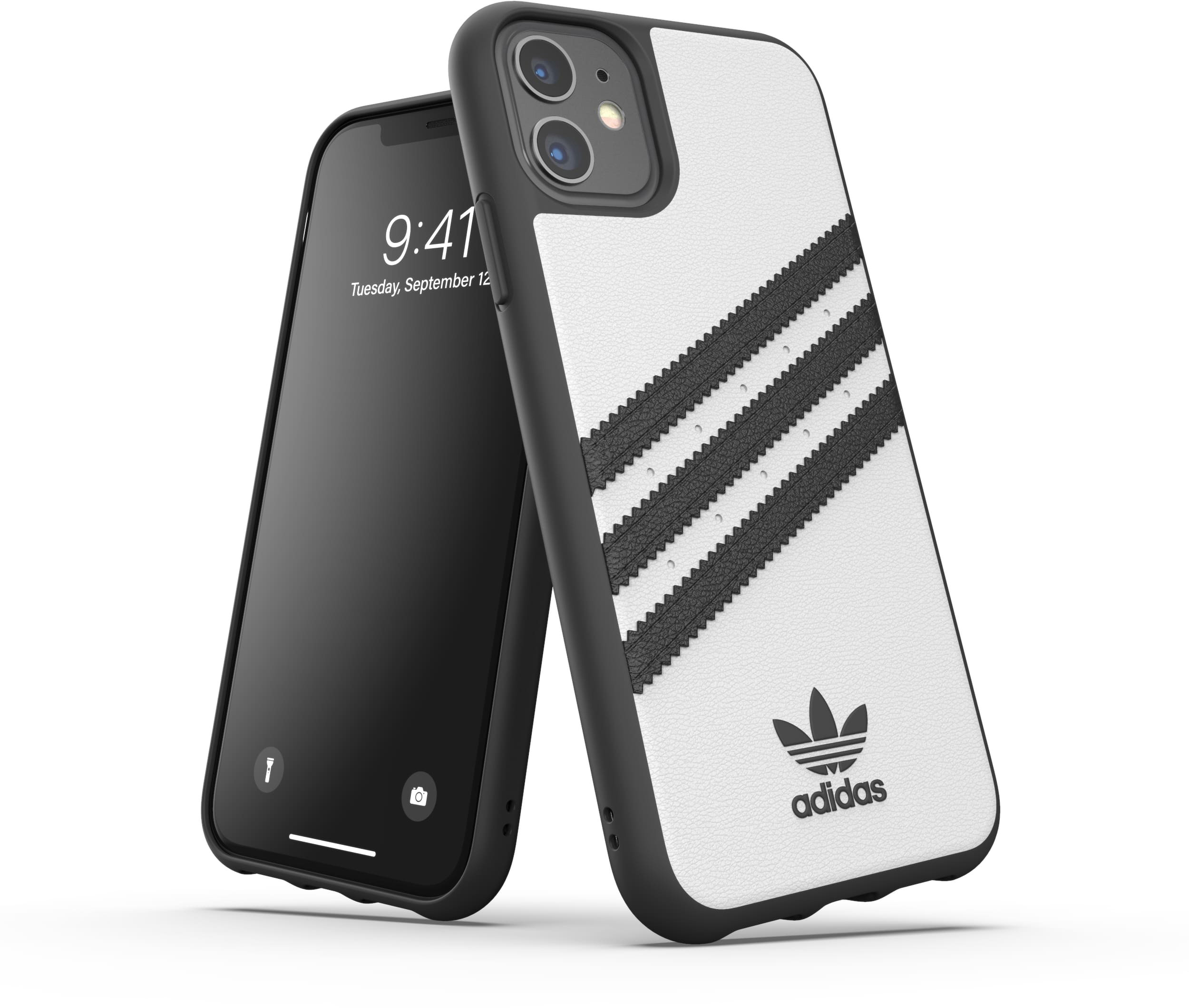ADIDAS ORIGINALS Moulded Case PU, Backcover, Apple, iPhone 11, Weiß/Schwarz