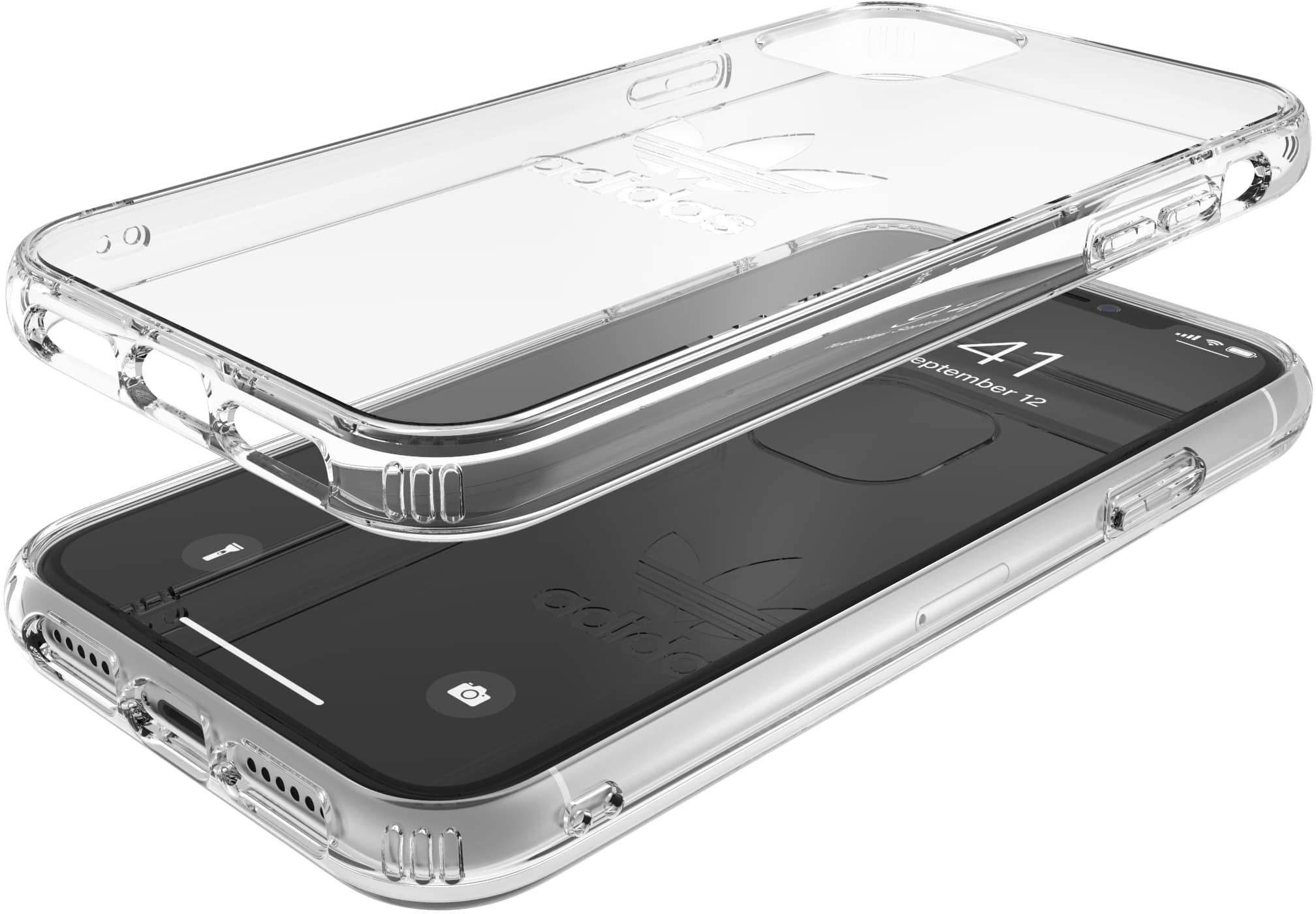 Big ADIDAS Backcover, Protective Case iPhone Logo, Apple, Transparent Clear ORIGINALS 11,