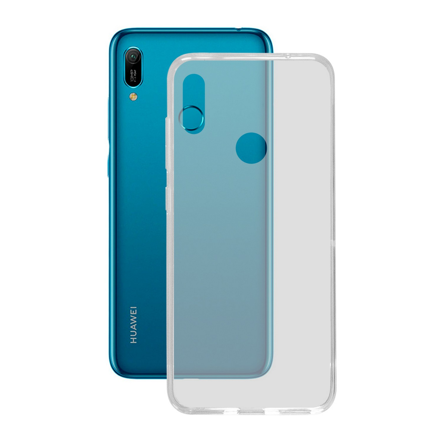 Funda - KSIX B0795FTP00, Para Huawei Y6 2019, Flexible, Anti rayaduras, Transparente