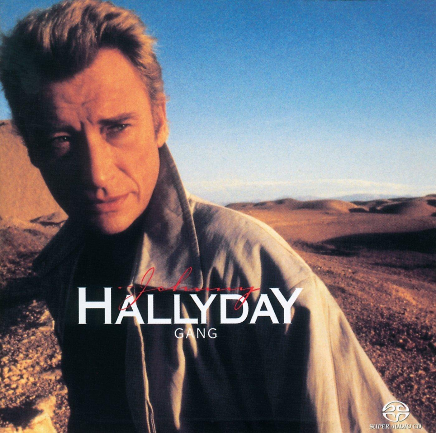 Pochette d'album avec Johnny Hallyday. Il est dans un décor désertique, regardant le spectateur.