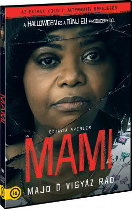 Filmborító. Octavia Spencer arca a törött üveg mögött. Szöveg magyarul: Mami.
