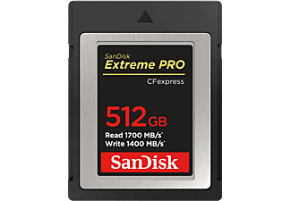 SANDISK Extreme PRO 1700MB/S - CFexpress-Scheda di memoria  (512 GB, 1.700 MB/s, Nero)