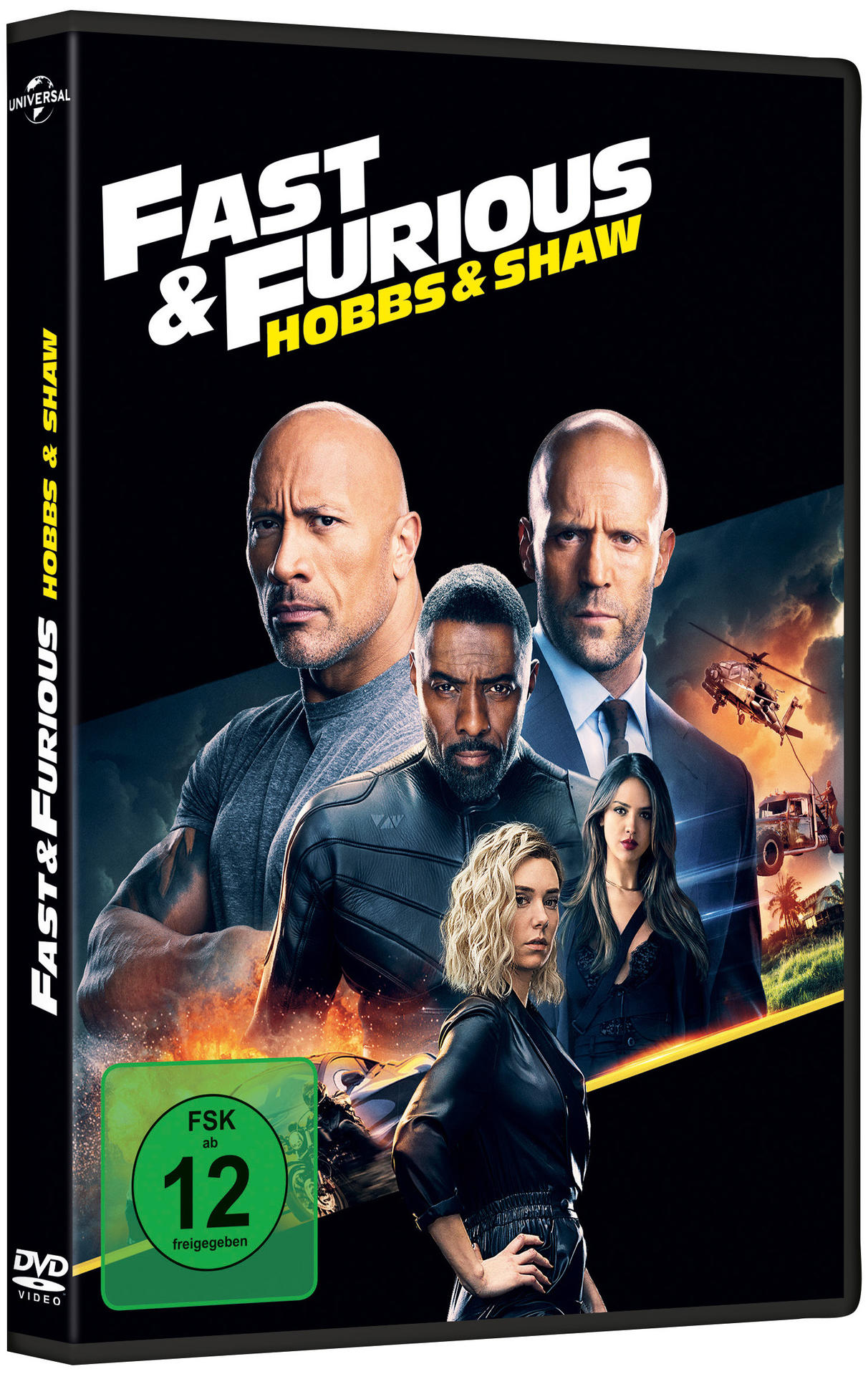 DVD-Cover von Fast & Furious: Hobbs & Shaw. Mit Dwayne Johnson, Jason Statham und anderen.