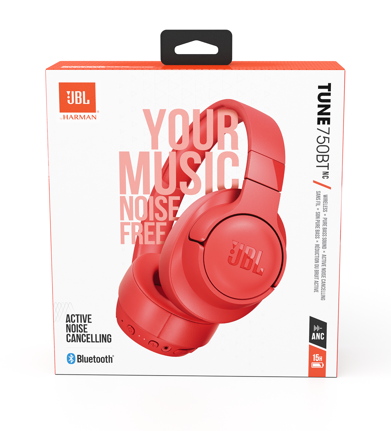 JBL TUNE 750BT NC ROOD Over-ear Hoofdtelefoon met Noise-cancelling Rood