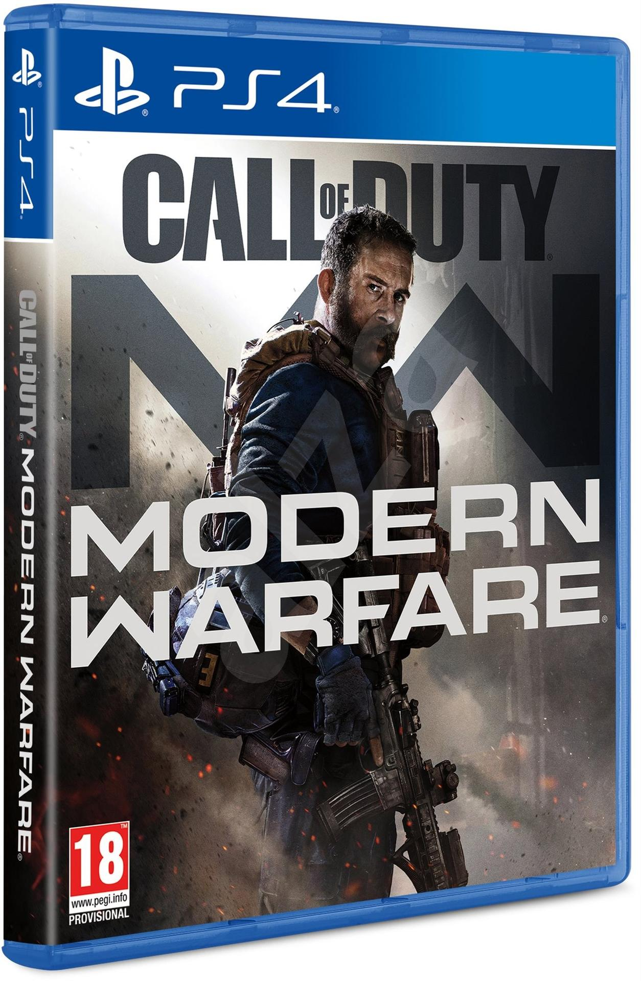 PS4-gamecover voor 'Call of Duty: Modern Warfare'. Een soldaat met een wapen staat op de voorgrond.