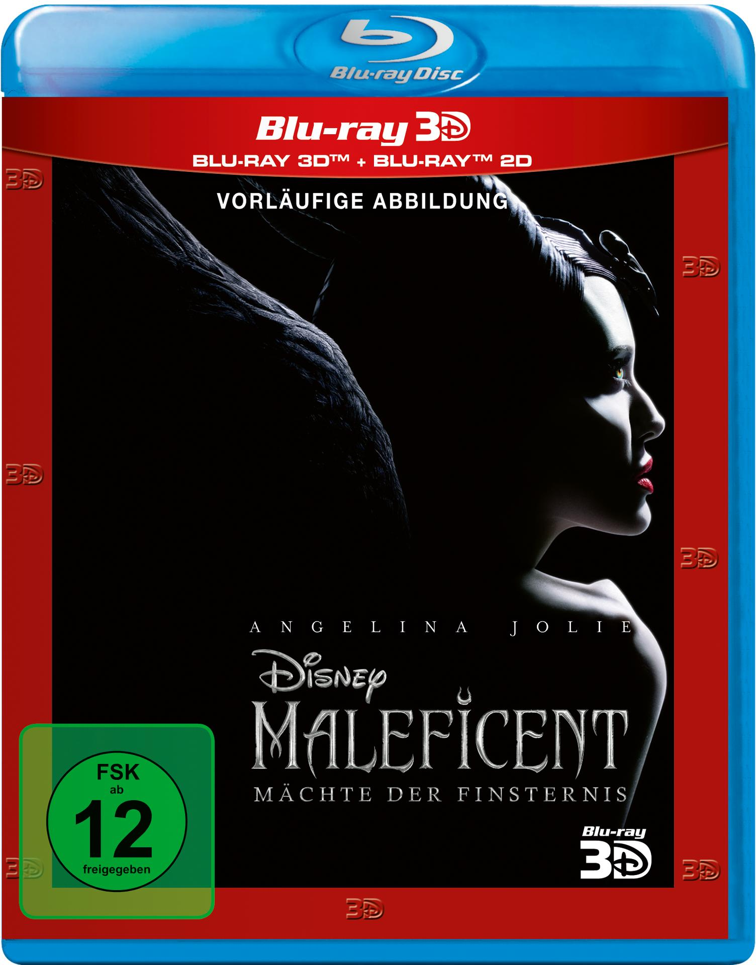 Maleficent Blu-ray-Cover mit Angelina Jolie, dunkle Farben.