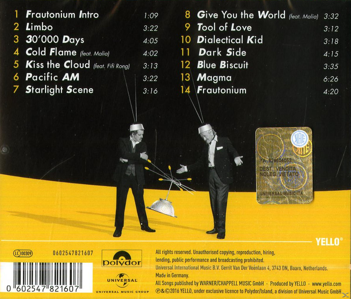 Album borító szöveggel és zenészek fotóival sárga háttéren.