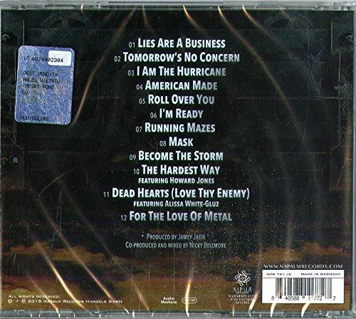 CD hátlap dalcímekkel. Sötét tónusok, elhalványult grunge-szerű háttérrel.