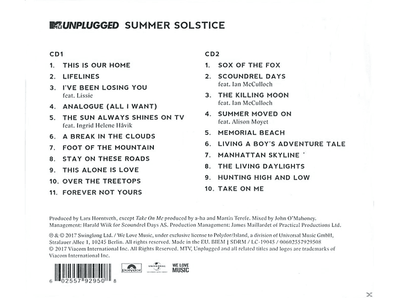 Thumbnail - A-Ha - MTV Unplugged Summer Solstice (CD)