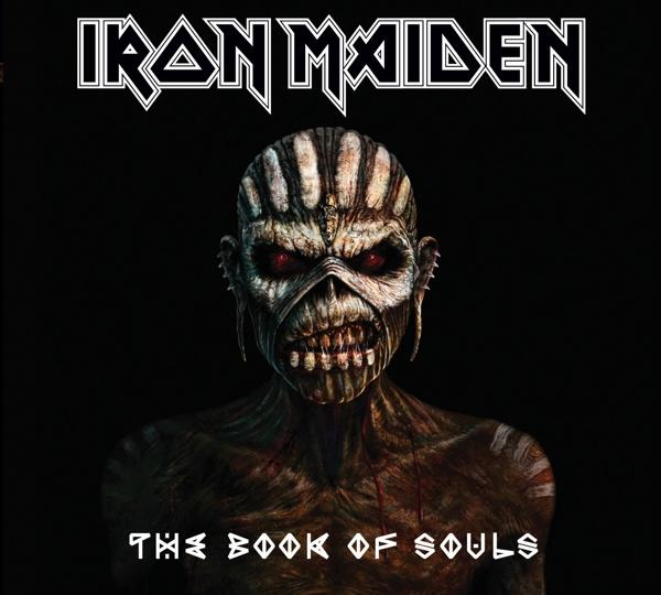 Egy szörnyeteg közeli képe koponya arccal és piros szemekkel, felette az "Iron Maiden" felirat.