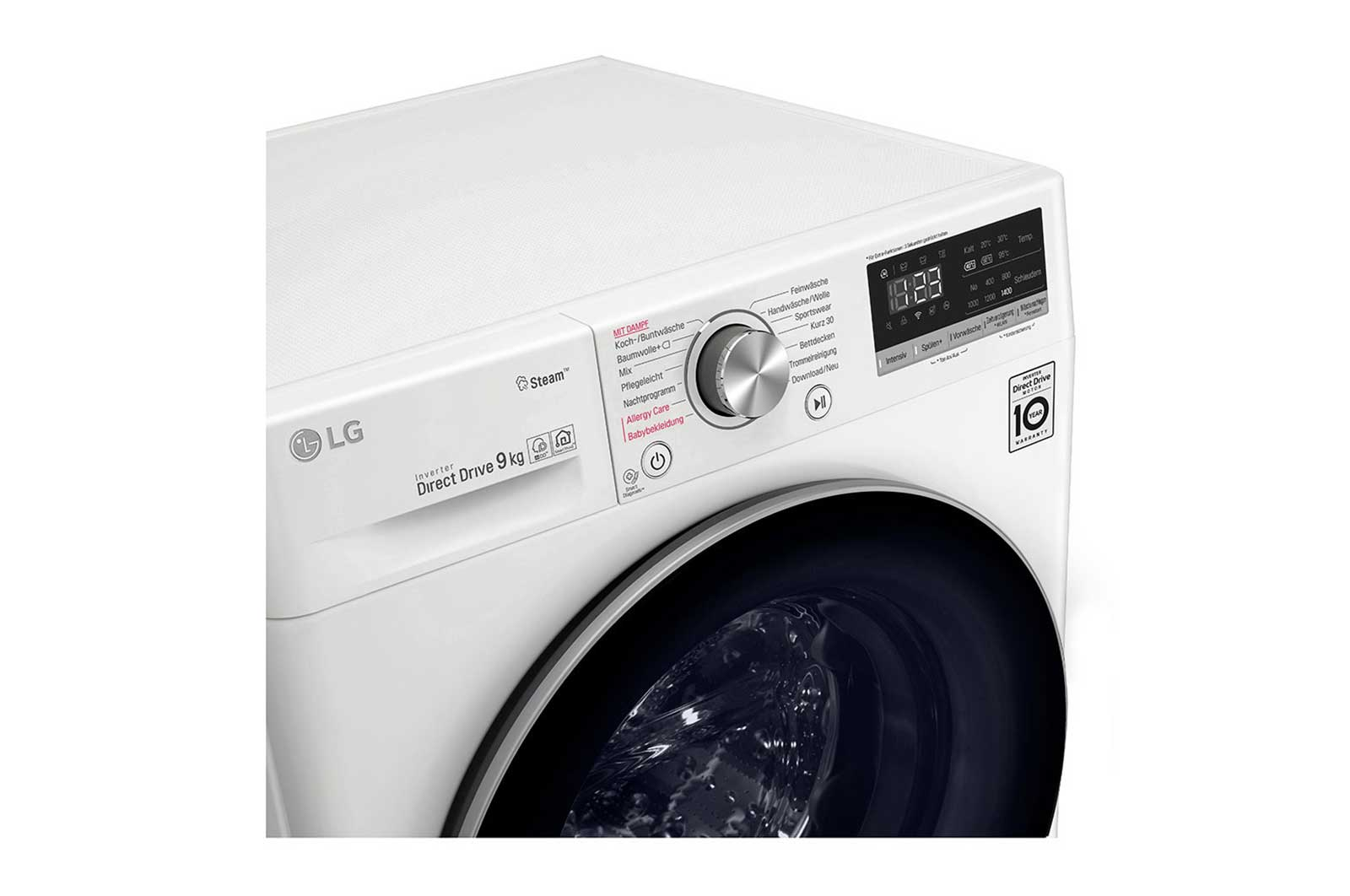 LG ELECTRONICS F4WV409S1 Waschmaschine Weiß Frontlader 9 kg 1400 U/Min. Waschmaschine (9 kg, D, Frontlader)