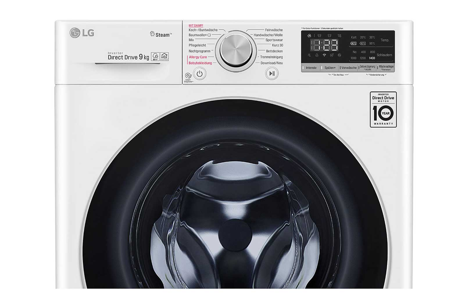 LG ELECTRONICS F4WV409S1 Waschmaschine Weiß Frontlader 9 kg 1400 U/Min. Waschmaschine (9 kg, D, Frontlader)