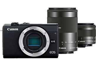 CANON EOS M200 Body + EF-M 15-45mm f/3.5-6.3 IS STM + EF-M 55-200mm f/4.5-6.3 IS STM - Fotocamera Nero