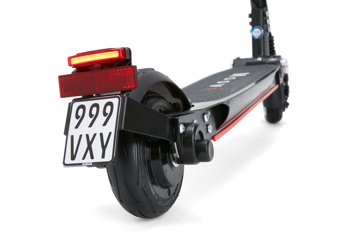 MOOVI ES145A STVO E-Scooter (5,7 Zoll, Schwarz/Rot)
