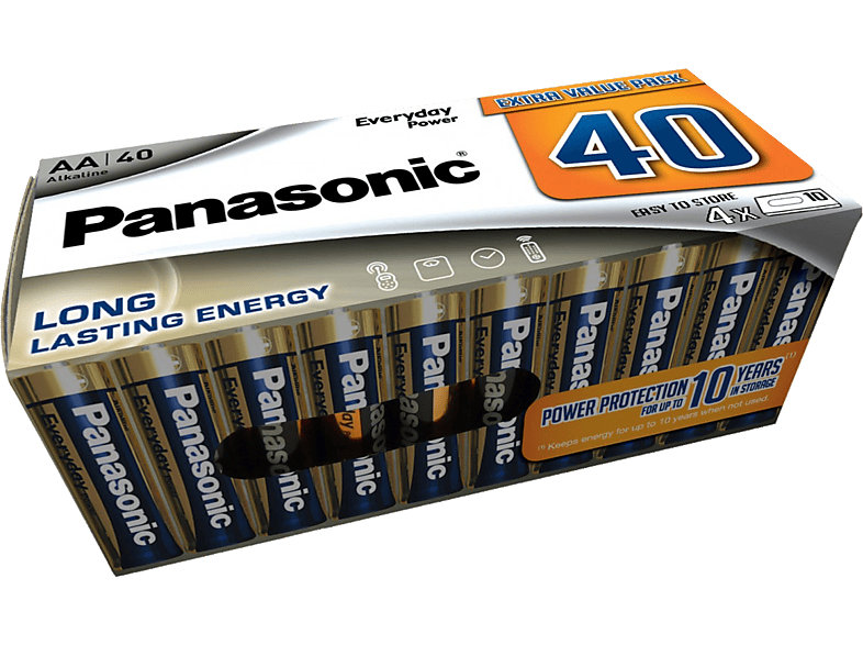 PANASONIC BATTERY AA-batterijen 40-Pack Everyday Power (00230838)