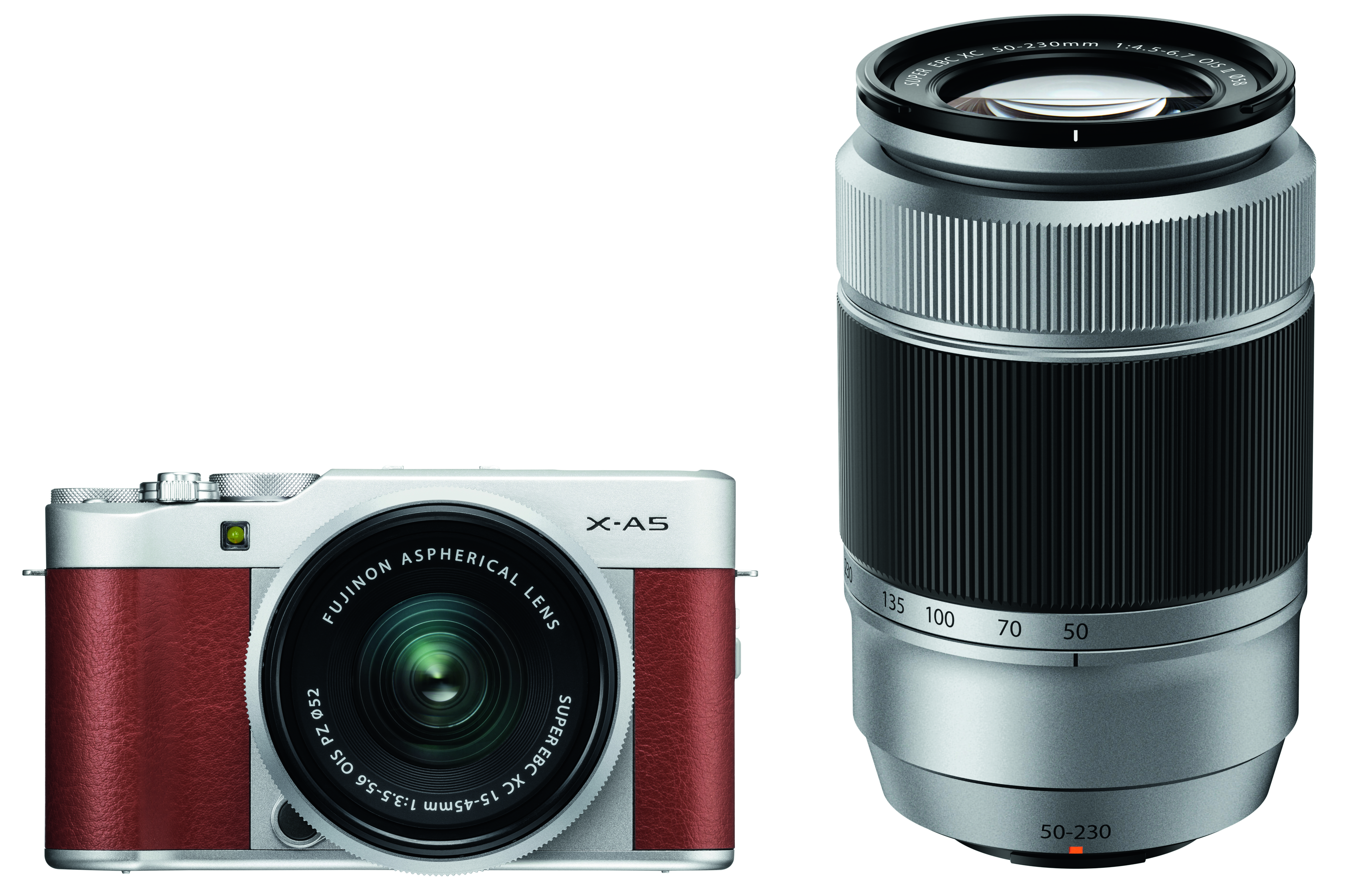 FUJIFILM X-A 5 Kit Systemkamera mit Objektiv 15-45 mm und 50-230 mm, 7,6 cm Display Touchscreen, WLAN