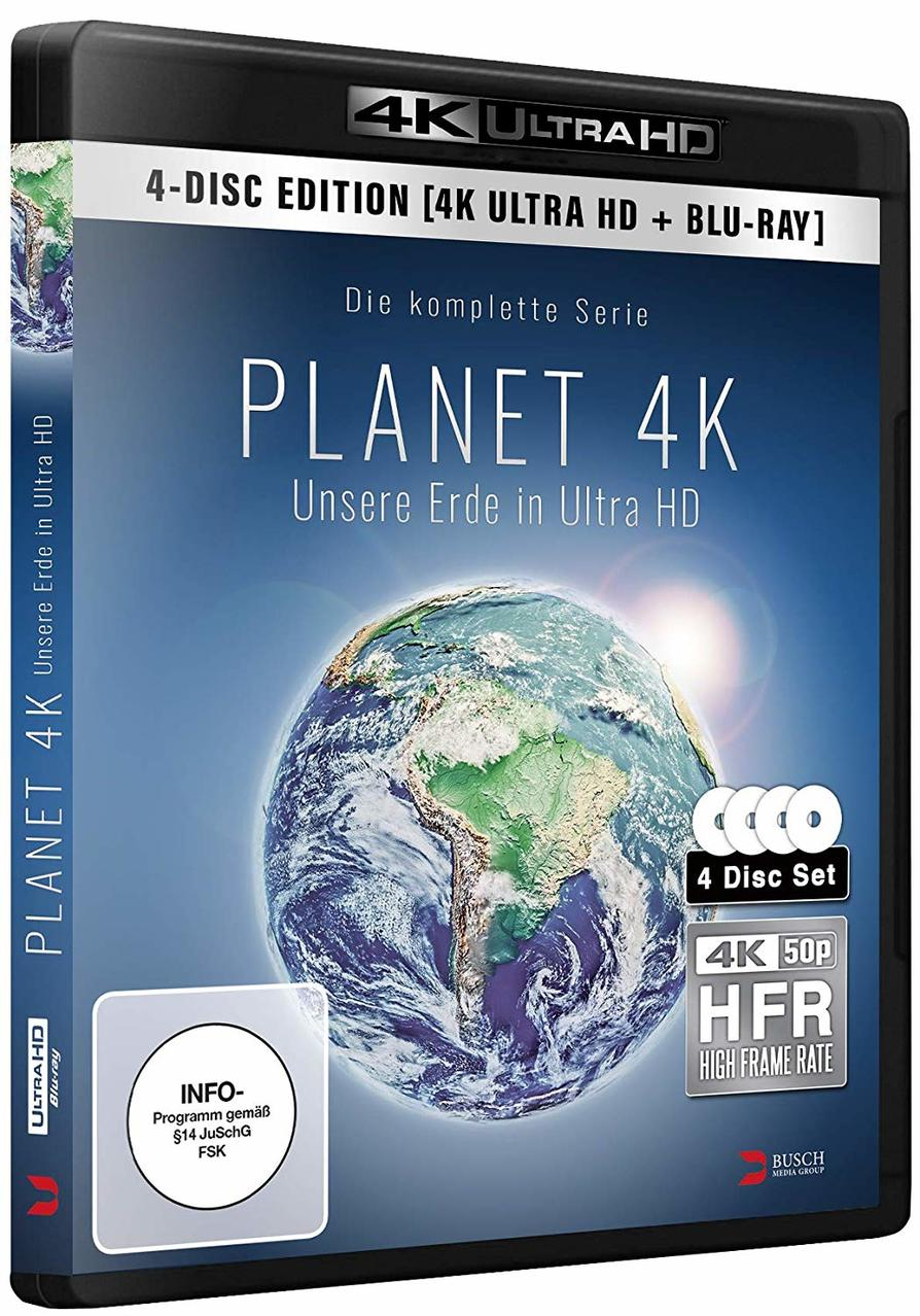 4K Ultra HD Blu-Ray Disc Box mit dem Erdbild auf der Vorderseite. Text ist auf Deutsch.