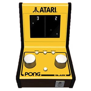 Consola Retro - Atari 5 Games Mini Paddle Arcade, 2.8", 6 juegos incluidos, Hasta 2 jugadores, Amarillo